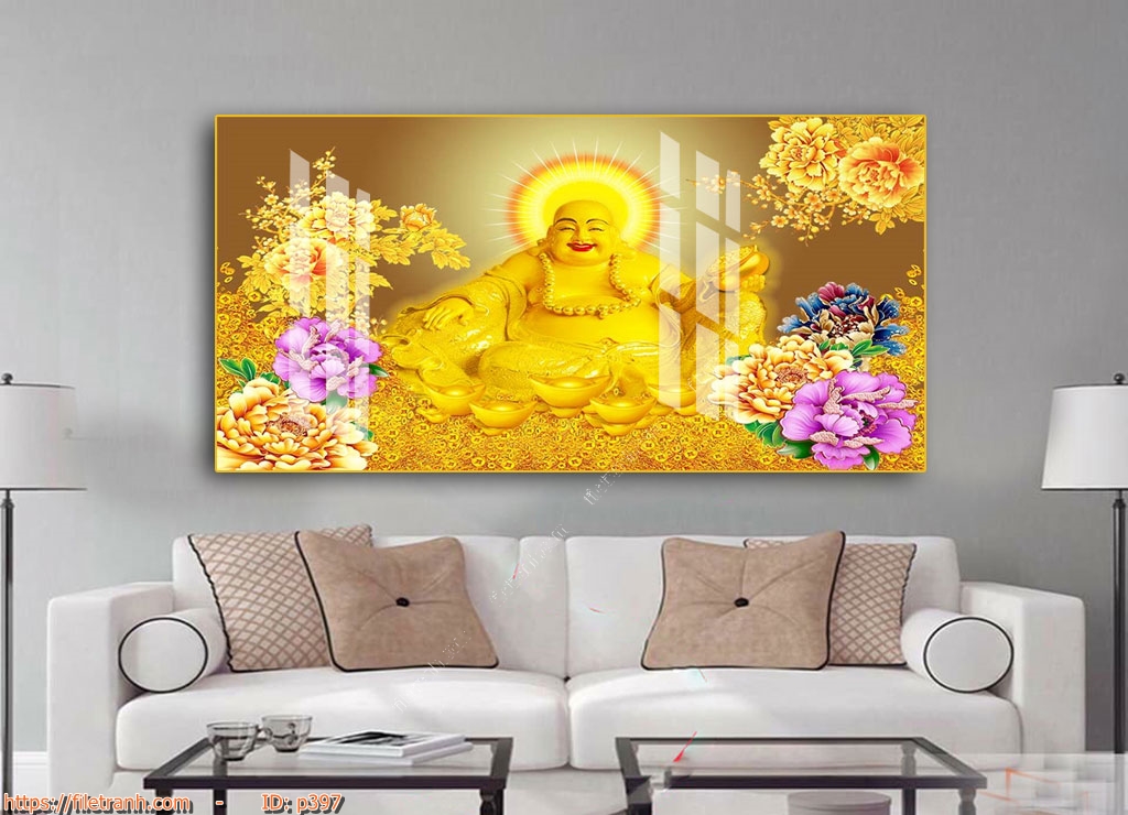 Ý nghĩa hình tượng Phật Di Lặc – Xưởng Tranh Tân Thành Tranh Phật Di Lặc cười hoan hỉ mang ý nghĩa an vui