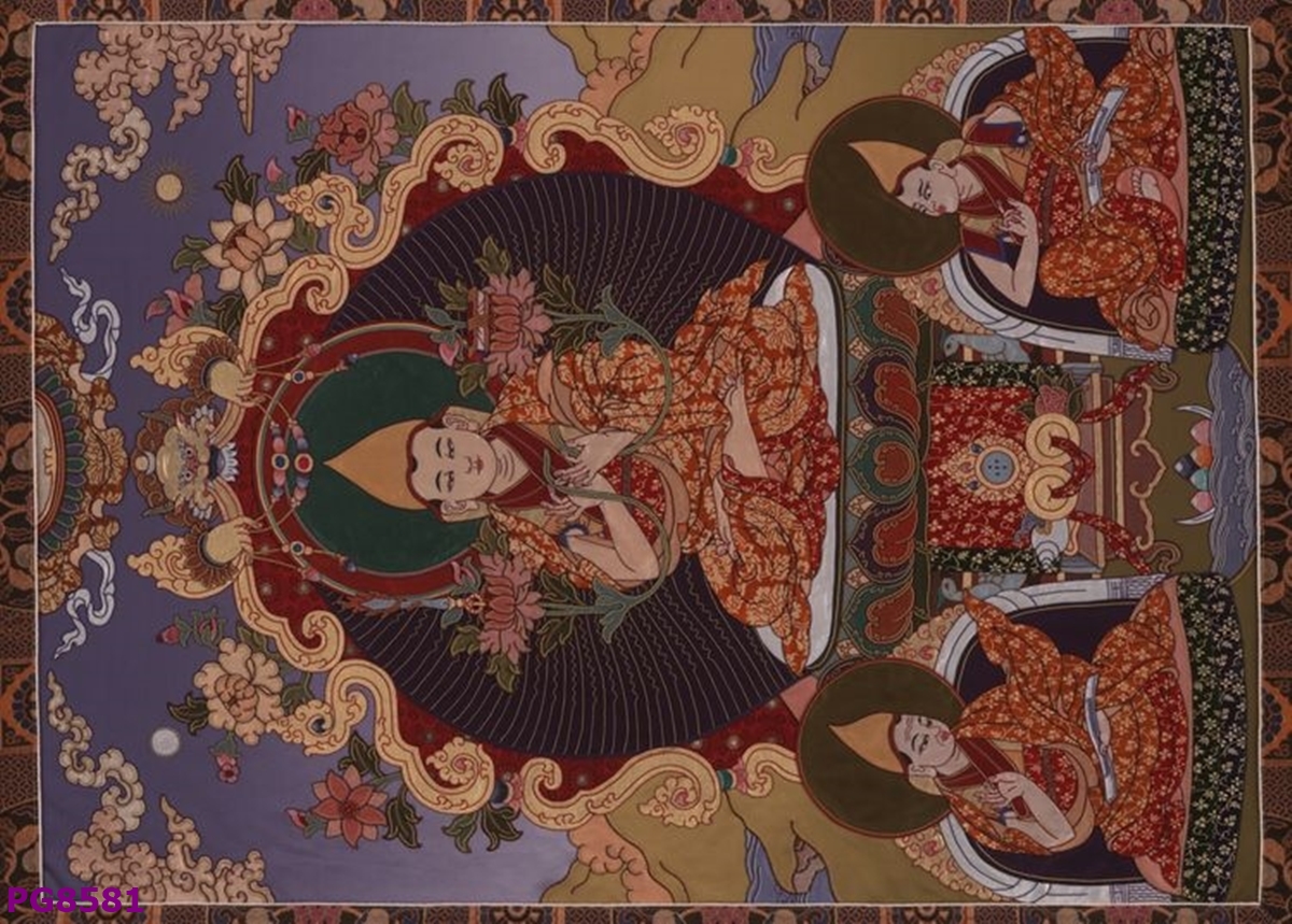 Mẫu tranh Phật Mật Tông Mandala khổ ngang nhiều biểu tượng