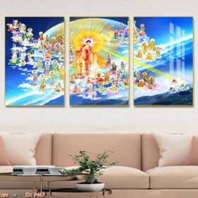 Tranh Tây Phương Thánh Chúng Bộ 3 Tấm